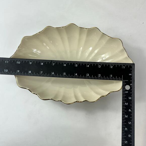 Lenox Symphony Scalloped Oval Centerpiece Serving Bowl 24K Gold Trim USA - Picture 11 of 12